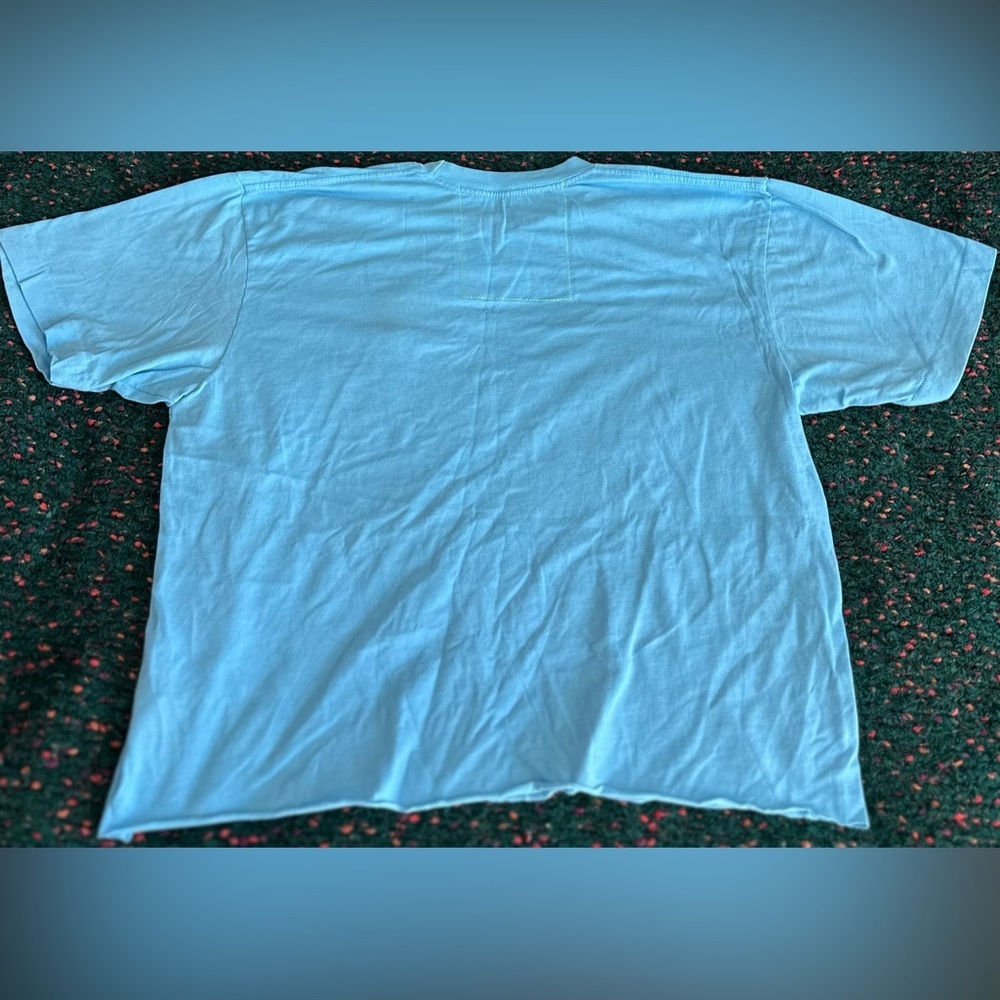 RARE Aviator Nation Heart Tee Blue Rainbow Stripe Boyfriend Tee NWOT M - Picture 10 of 16